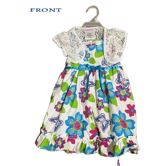RMLA Other - Blue Green Floral Flutter Cap Sleeve Sundress